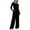 Black, variant on PRETTYGARDEN Women's 2 Piece Lounge Sets Asymmetrical Long Sleeve T Shirt Wide Leg Pants Casual Outfits Tracksuit