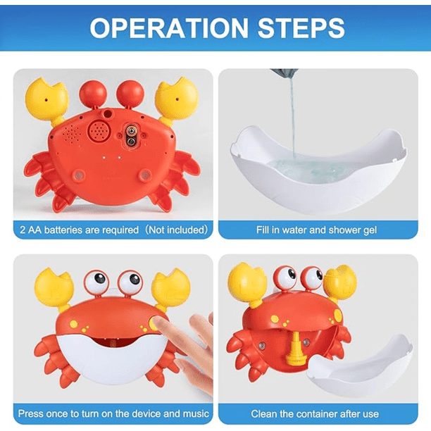 Jouet de Bain pour Bébé en Forme de Crabe, Fabricant de Bulles