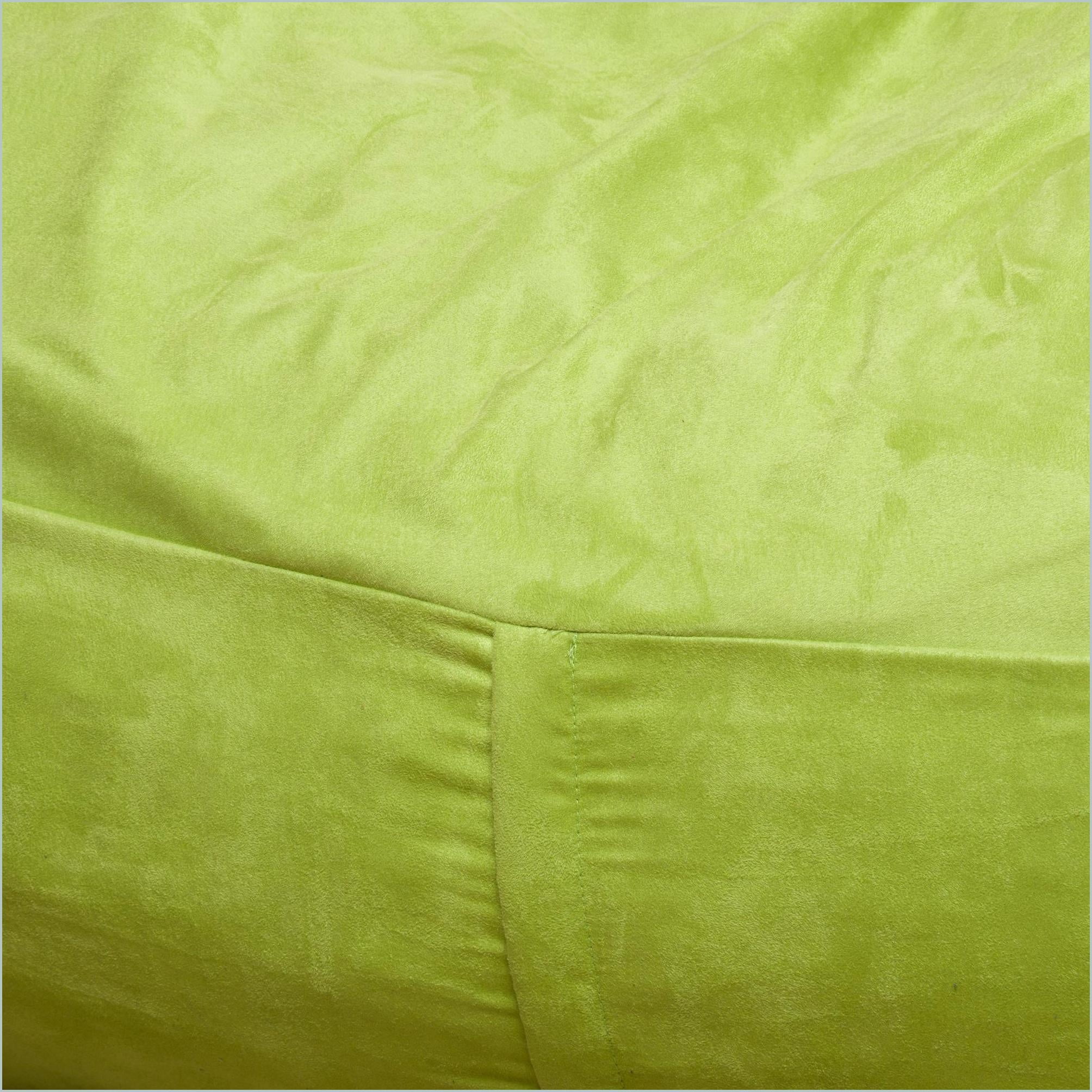 Michael 4 Foot Cylindrical Soft Suede Bean Bag Chair for Adults – Green | Polyester