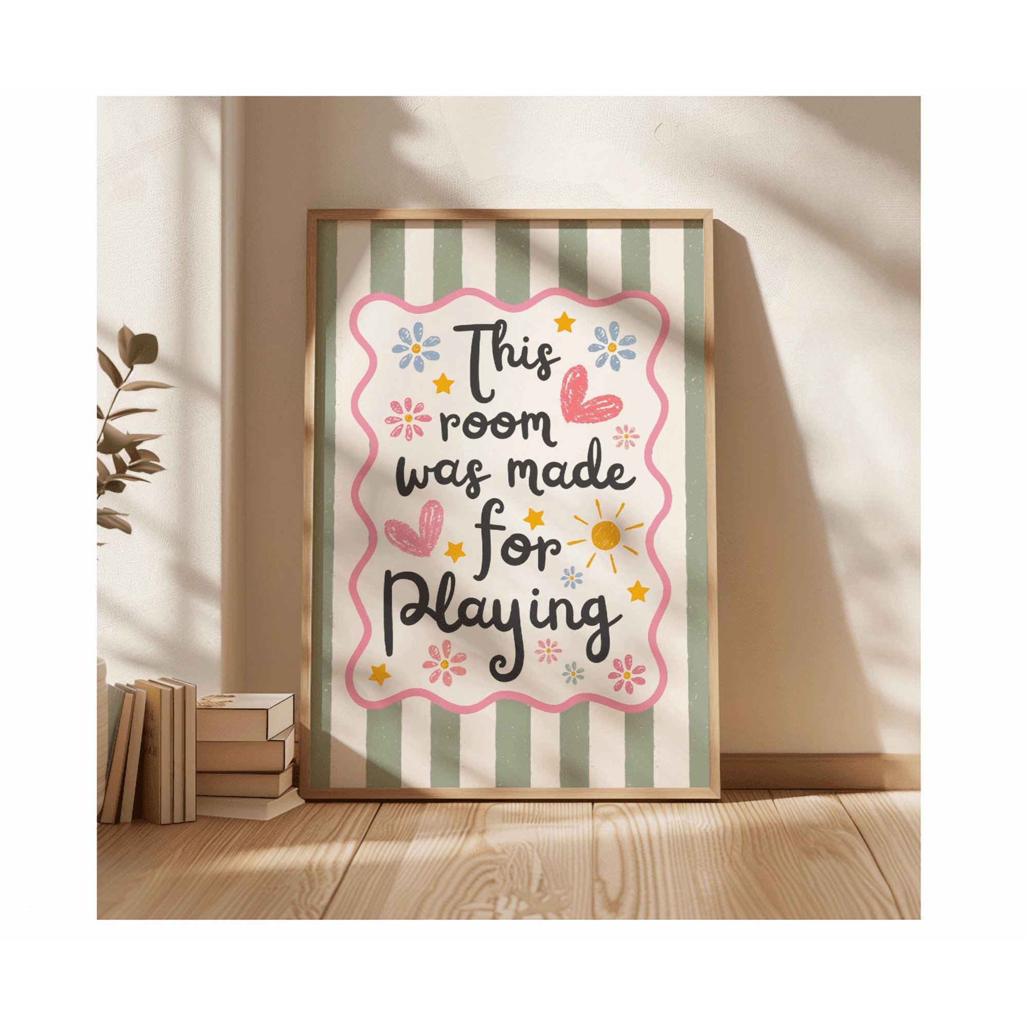 This Room Was Made For Playing Poster Nursery Quote Wall Art Colorful Kids Room Decor Baby Playroom Art