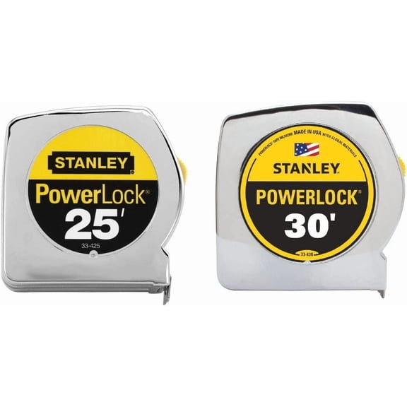 Stanley 33-42530 25ft. and 30ft. Powerlock Tape Measure Combo Pack, Chrome