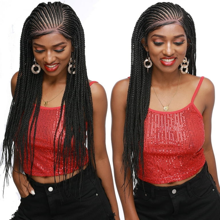 Lace Front Braided Wigs Black Women
