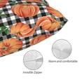 thumbnail image 3 of KLL Autumn Pumpkins Gingham Pillow Covers Envelope Closure,Super Soft and Cozy Fuzzy Fleece Pillow Case Cover (No pillow core） 20"x30", 3 of 5