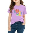 thumbnail image 5 of Piuwrlz Girl Graphic Shirts Tops Girls Short T-Shirts Sleeve Cotton Pullover Purple Size 9 Years, 5 of 10