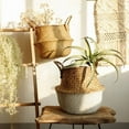 thumbnail image 4 of Rovga Seagrass Wicker Basket Flower Pot Folding Basket Dirty Basket WH, 4 of 9