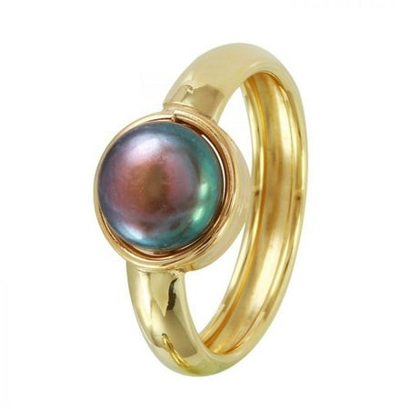 Foreli 7.5MM Freshwater Pearl 14K Yellow Gold Ring