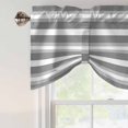 thumbnail image 5 of Tie Up Valances for Windows, Grey Stripe Adjustable Valance Curtains Window Treatment for Living Room/Bedroom Windows, Minimalist Farmhouse Striped Rod Pocket Kitchen Curtains & Drapes 54x18 Inch, 5 of 9