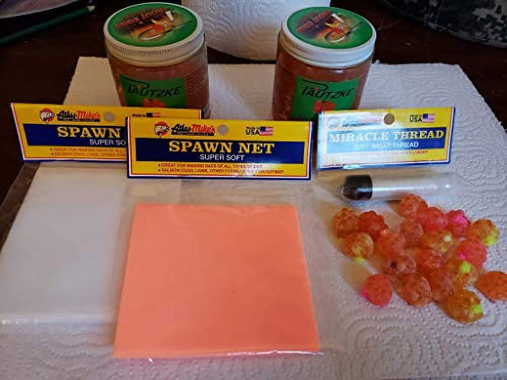 (2 pack) Atlas Mike's Spawn Net for Bait Sacs, Chartreuse, 3 x 3 Inch Precut Squares