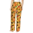 thumbnail image 3 of Picia Pumpkins And Sunflowers Womens Soft Woven Cotton Elastic Waistband Sleep Pajama Pant Lounge Sleep Pant With Pockets And Drawstring-Medium, 3 of 9