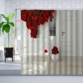 thumbnail image 5 of Greek Town Street View Shower Curtain Blue Wooden Doors Windows Flower Plant Wall r Bathroom Hanging Curtains Sets Polyester, 5 of 7