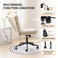 thumbnail image 3 of Ktaxon Mid Back Armless Office Chair, Linen Blend Desk Chair, Swivel Reading Chair for Home Office, Bedroom Beige, 3 of 8