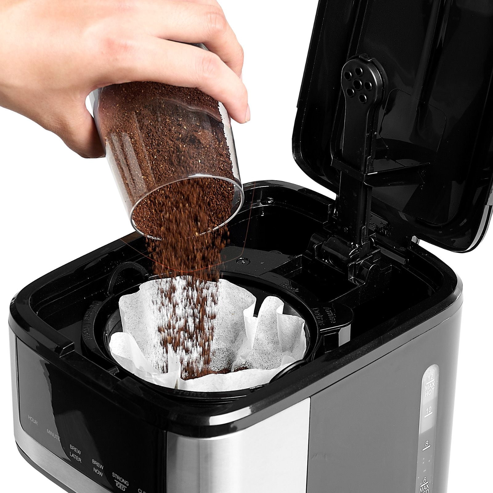 Programmable Drip Coffee Maker, 12-Cup, 900W, Bold & Iced Modes, 24-Hour Timer, 4-Hour Keep Warm, Self-Cleaning, Touch Screen, for Home & Office