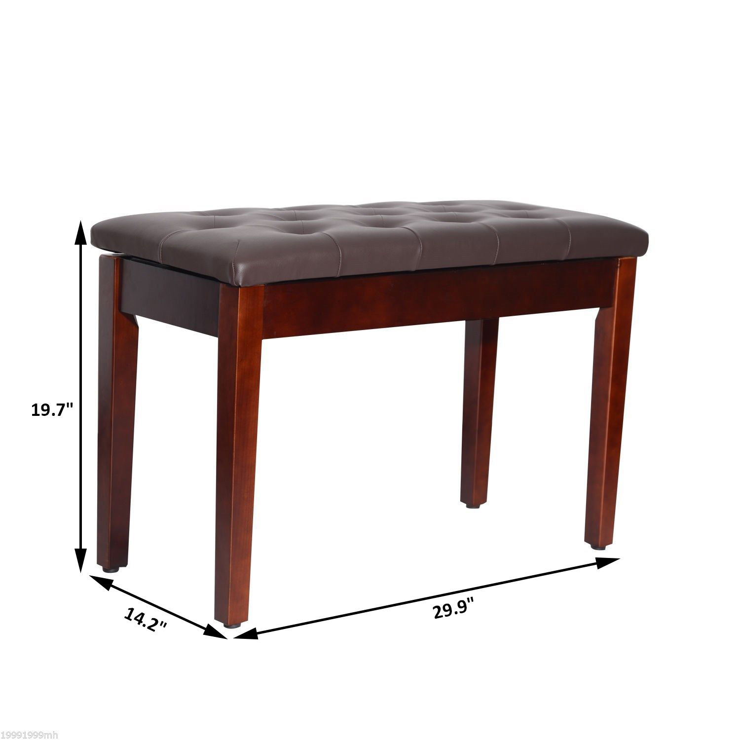 Doubleblack Piano Stool Double Duet With Music Storage Faux Leather Bench Wide Seat Solid Wood 74.5 x 32.5 x 47.5 CM Black
