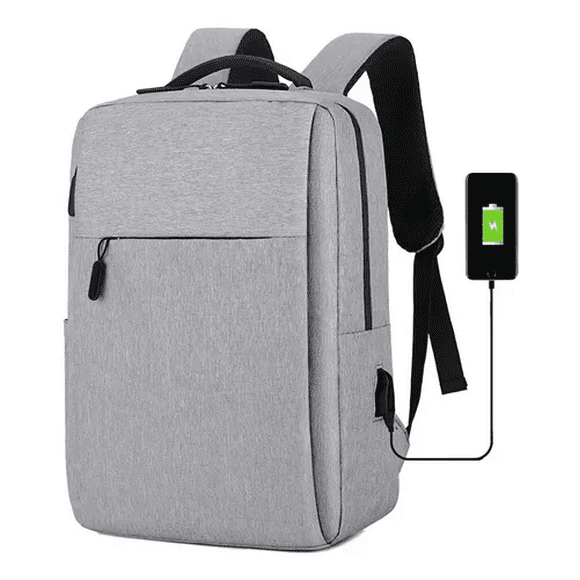 Bolsa Casual Para Laptop Carga Usb Gris Malubero Malu2151
