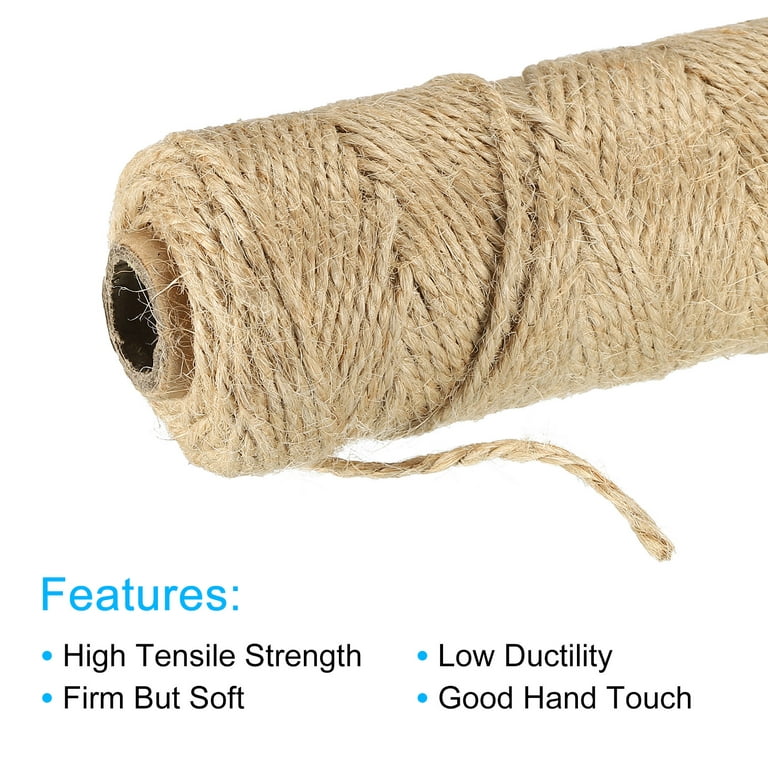 5 Rolls Natural Jute Twine Rope for Gift Wrapping Craft 2mmx50m