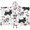 Scribble Dogs, variant on Siberian Husky Hooded Bath Towel,50"x30" for Ages 3 To 12 Kids, Quick Dry Lightweight Soft Microfiber Hood Beach Towel Cover Up for Kids