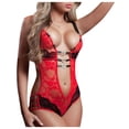 thumbnail image 1 of Gibobby Ropa interior mujer sexy Body de Camisola Sexy con Cordones y Espalda Abierta con Panel de Malla para Mujer Lencería Sexy de San Valentín Body Encaje(Rojo, XG), 1 of 5