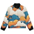 thumbnail image 4 of Jackets for Women Winter Coat Jackets Flannel Stand Collar Jacket(Colorful Clouds Art Print,Size:S-4XL), 4 of 7