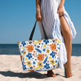 thumbnail image 5 of Rocae Flower for Large Women's Waterproof Beach Bag Tote with 7 Pockets Pool Bag for Travel Gym Vacation, 5 of 6