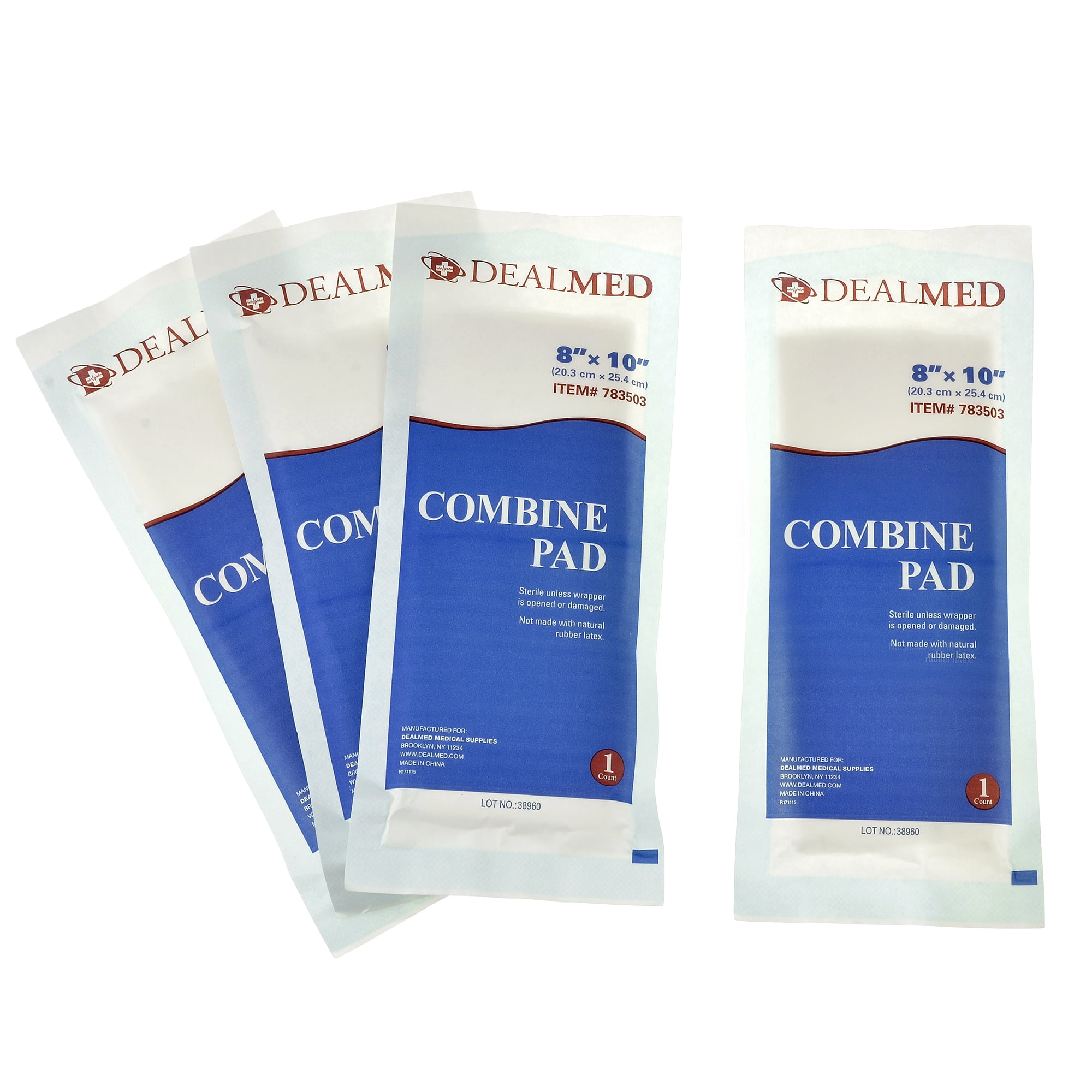 Dealmed ABD Combine Pads 8" x 10", Sterile, 24/Bx