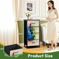thumbnail image 2 of 4 Drawer Vertical Storage Dresser Abstract colorful shape acoustic Guitar Watercolor painting with Wood Top Fabric Pull Drawers, 2 of 8
