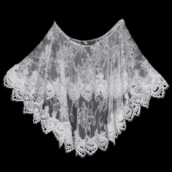 Lace Flower Bridal Shawl Wedding Shawl Evening Party Shrug Wrap Cape Cloak