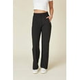 thumbnail image 4 of Soft Straight Leg Pants With Bungee Tie - Black, 4 of 6