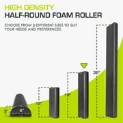 ProsourceFit High Density Half-Round Foam Rollers 12”, 18, 36 Black