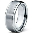 thumbnail image 2 of Metal Masters Mens Tungsten Ring Matte Finish High-Polish Wedding Band Silver 8mm Comfort-fit, 2 of 7