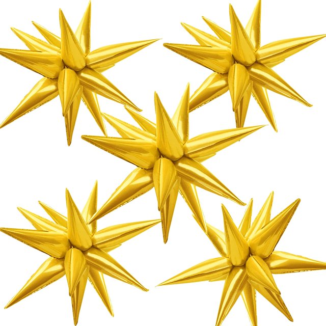 RV 60 globos de cono de aluminio, globos de estrella de 12 puntos, globos de 26 pulgadas de ancho, globos de punta de explosión dorada, decoración de otoño para bodas, fiestas de cumpleaños (dorado) Rojo Verde