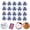 Blue, variant on Riousery 20Pcs Pearl Flower Rhinestones DIY Clothing Cuff Brooch Fashion Jewelry Accessories Purple Embellishments For Sewing Crafts High Quality Glass Material 3.94 inches[cite: 1]
