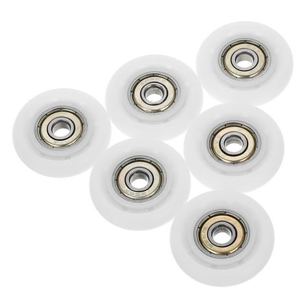 UPKOCH Cabinet Parts Hardware Sliding Gate Roller Bearing Rail Wheel White 6pcs