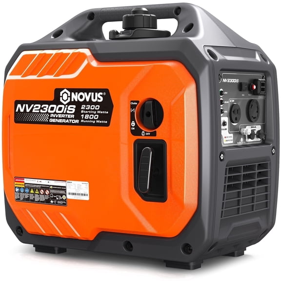 NOVUS 2300-Watt Portable Inverter Generator, Gas Powered, RV Ready, CO Sensor, Parallel Capable, for Camping and Emergency Backup