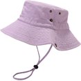 thumbnail image 2 of Bucket Hats for Women Men Washed Cotton Bucket Hat Packable Sun Hats Summer Beach Hat with String, 2 of 5