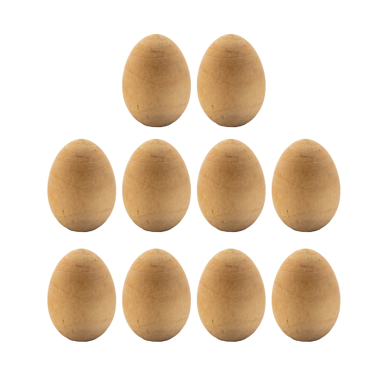 TOPOINT 10Pcs/Set Wooden Eggs, Flat Bottom Unfinished Wood Eggs, Smooth