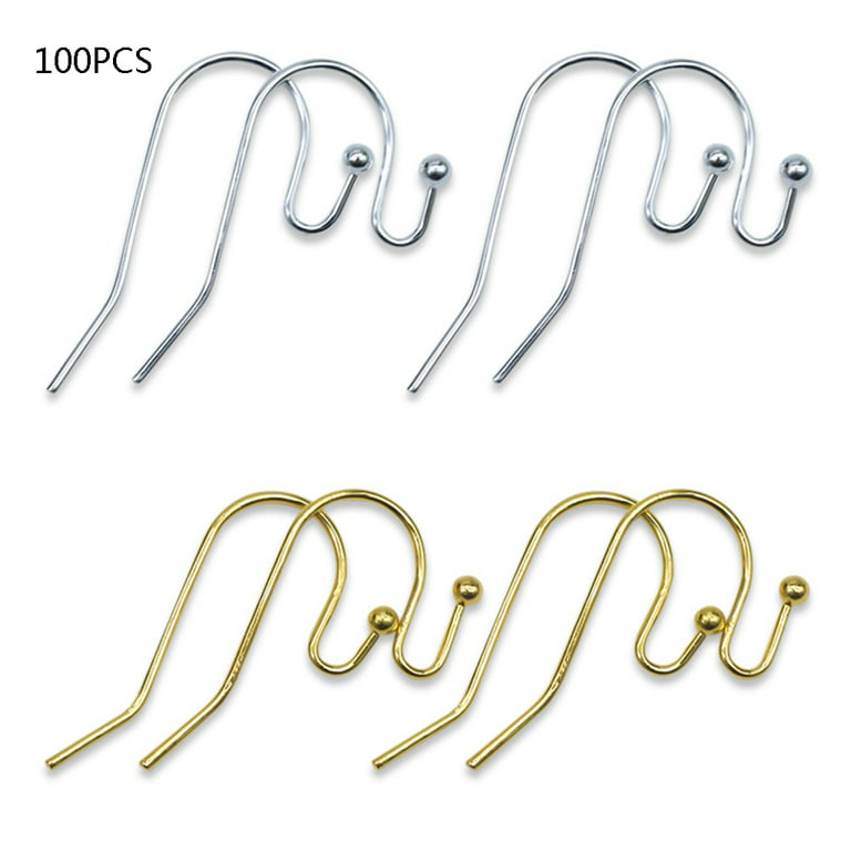 Kentuckiz Gold Stainless Steel Hypoallergenic Earring Hooks Fish Earwire  Earrings Clasps Earring Wires for Jewelry Making - (Color: Style10 100Pcs)