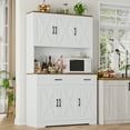 thumbnail image 4 of Homfa 71" Kitchen Pantry with Charging Station, Freestanding Cupboard with Adjustable Shelves, Floor Cabinet for Dining Room, White, 4 of 8