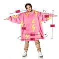 thumbnail image 6 of Solaris Kid's Oversized Wearable Blanket Hoodie Sweatshirt, Warm Comfortable Sherpa Fleece Pullover with Large Front Pocket for Teens (7-16 yr) Youth Boys, Girls, Pink Thunder, 6 of 7