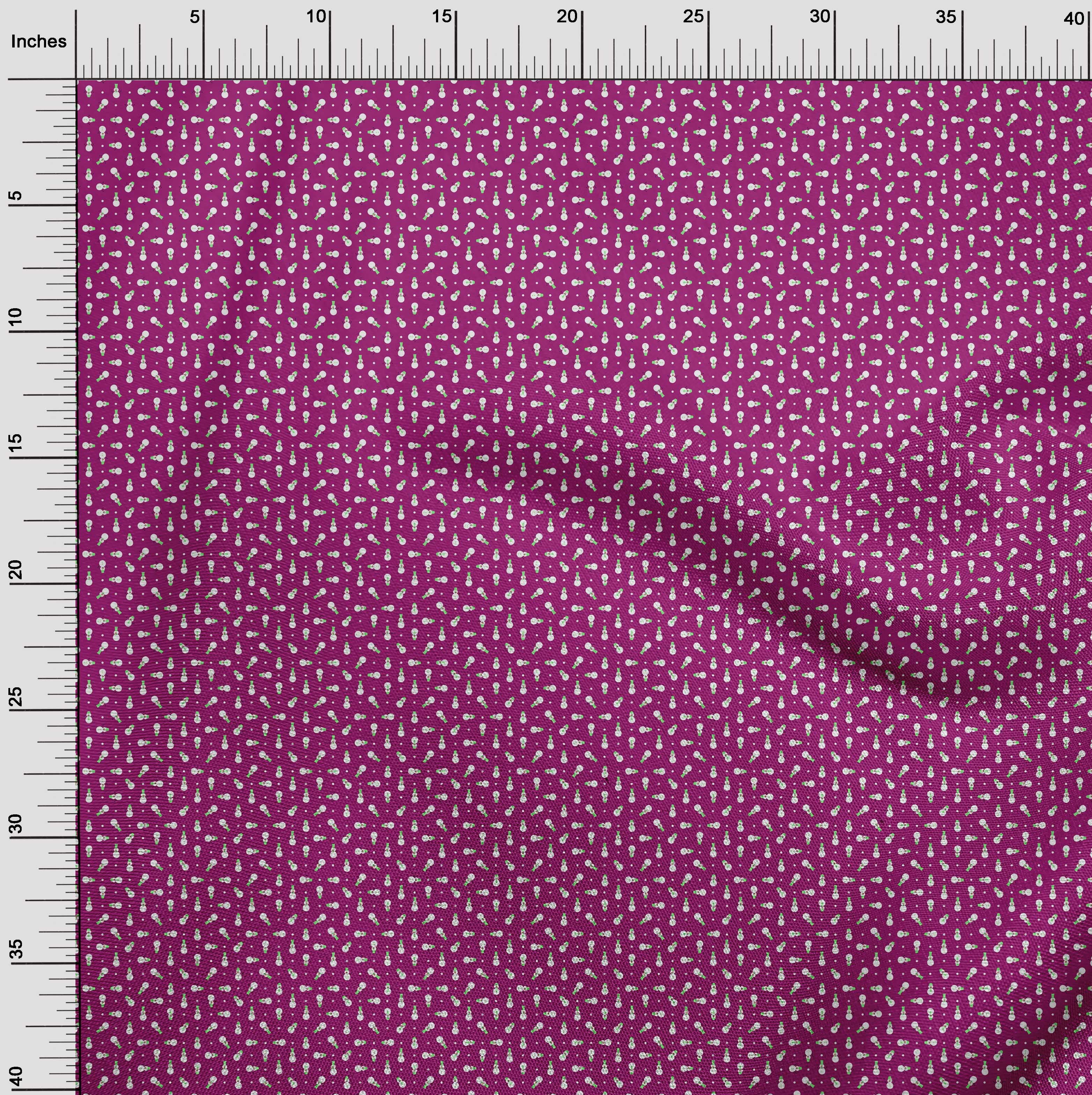 oneOone Cotton Jersey Dark Magenta Fabric Christmas Sewing Material Print Fabric By The Yard 58 Inch Wide
