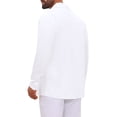 thumbnail image 3 of INSPIRE CHIC Men's Long Sleeve Button Down Shirt Two Chest Pockets Casual Cotton Linen Shirt Top M White, 3 of 5