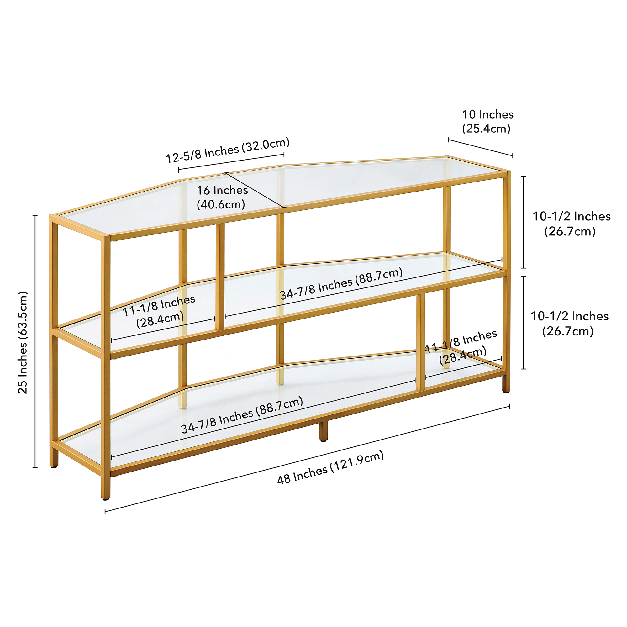 Evelyn&Zoe Clark Corner TV Stand for TV's up to 55", Brass