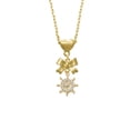 thumbnail image 2 of Delight Jewelry Goldtone Crystal Ship Wheel - Direction Gold tone Heart Necklace, 2 of 4