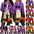 thumbnail image 5 of Hessimy Halloween Sweaters for Women Funny Print Fall Winter Long Sleeve Button Knit Cardigan Sweater(Orange,XXXL), 5 of 9