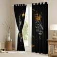 thumbnail image 3 of Feelyou Couple Lion Animal Curtains Pack of 2 (42x84 Each), Kawaii Black Girl Curtains Blackout, Tribal Western Princess Bedroom Curtains, Curtains and Drapes Home Decor, 3 of 6