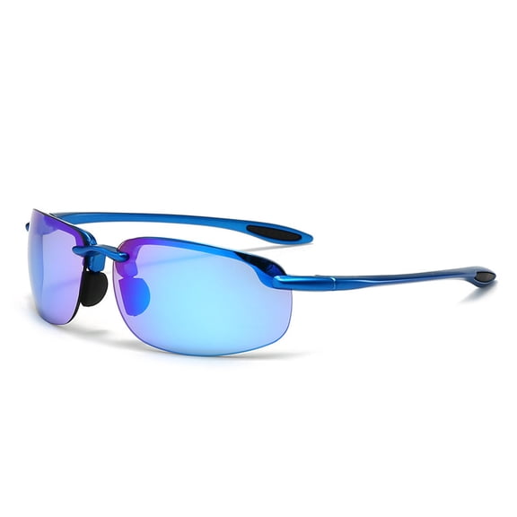 Polarized Sunglasses for Men, Rimless Retro Sports Sun Glasses, UV400 True Mirror Eyewear for Driving Outdoor Activities