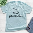 thumbnail image 2 of Kids I'm A Little Firecracker T-shirt, Youth Kids Boy Girl T-Shirt, July 4th Shirt, Patriotic Shirt, Light Blue, Medium, 2 of 4