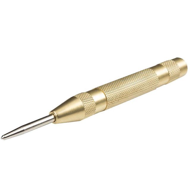 Perforadora central automática, perforadora central con resorte de latón de 5 pulgadas con tensión ajustable, herramienta manual para metal o madera, paquete de 4