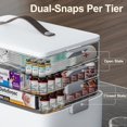 thumbnail image 6 of 4-Tier XL Medicine Organizer with Leather Handle - Portable Pill Case Empty First Aid Kit for Home Travel RV School Dorm Ideal Elderly Gift, 6 of 8