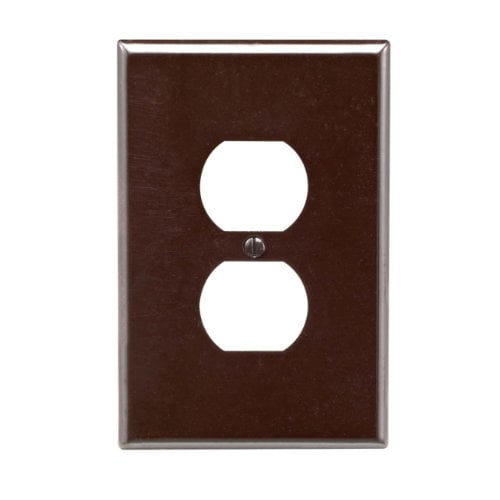 Eaton Wiring Devices 2142B-BOX Oversize Duplex Receptacle Wallplate, 1-Gang, Thermoset, Brown 10 Pack