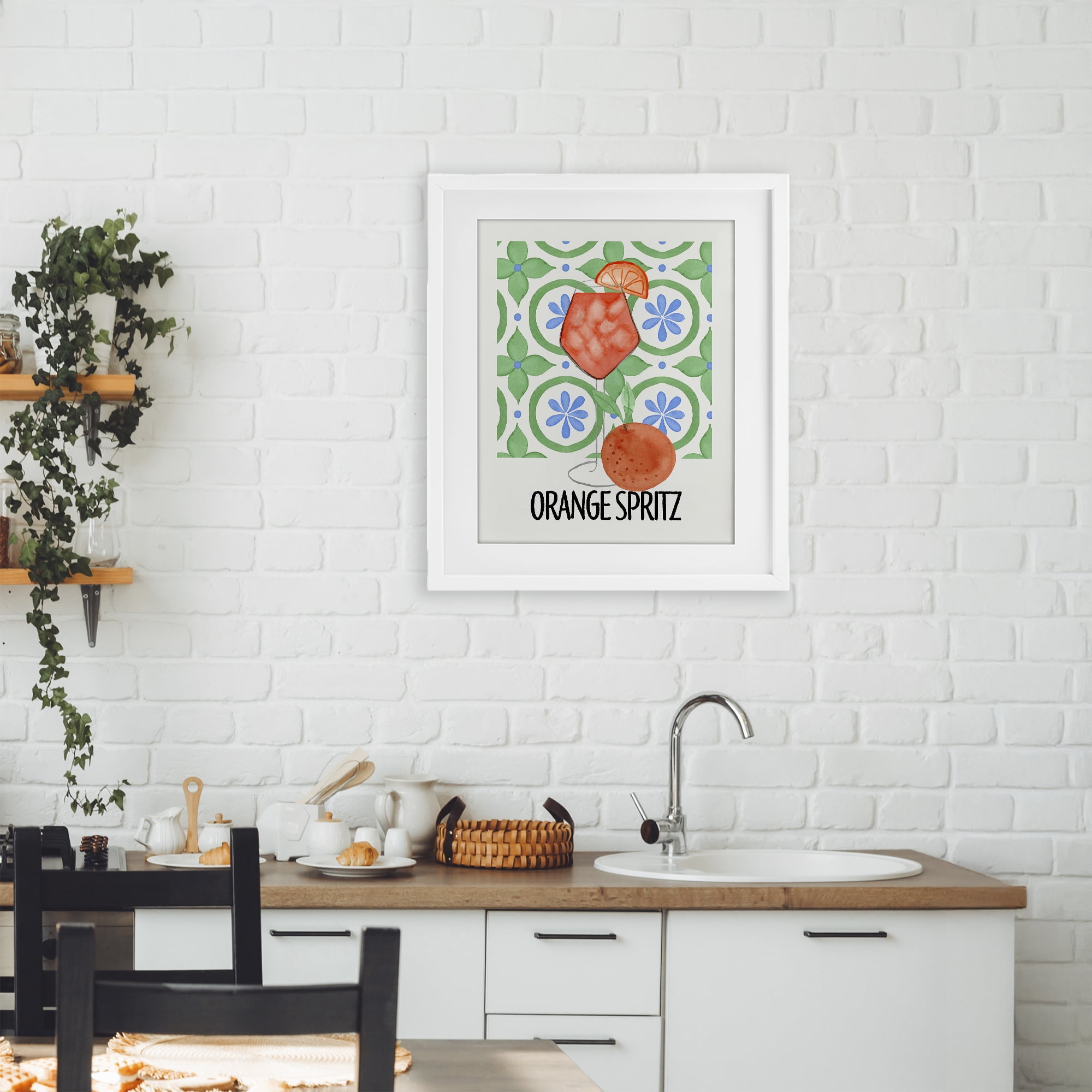 Stupell Industries Orange Spritz On My Mind White Framed Print Under Glass, design by Nina Jacobs